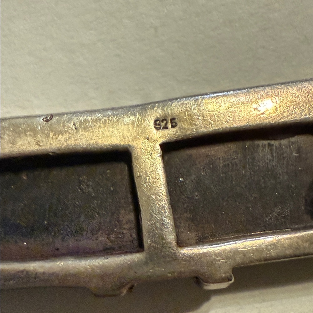 Sterling Silver 925 Rectangular Brooch With Marca… - image 8